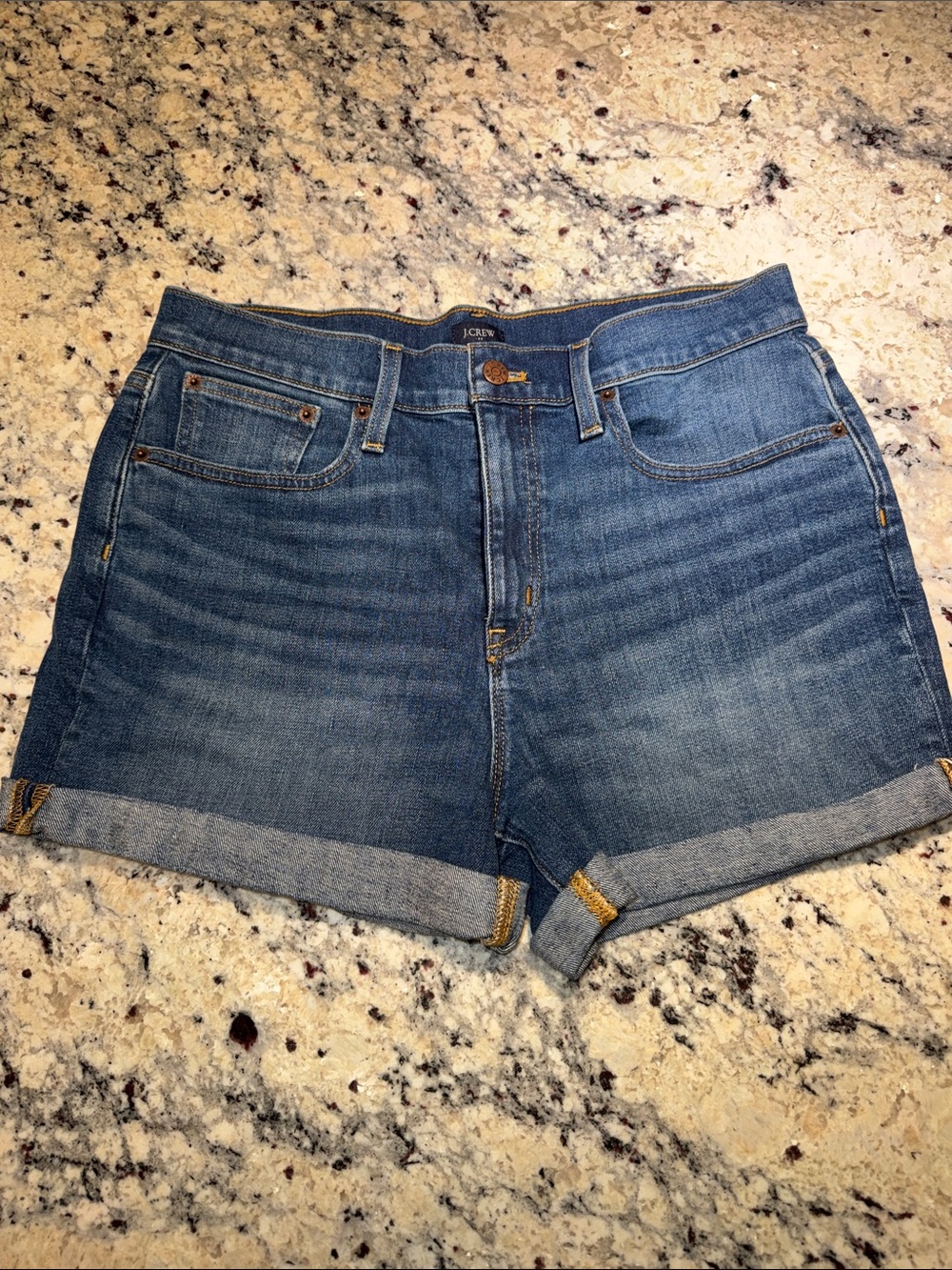 J. Crew Mid-Blue Rolled Hem Denim Shorts